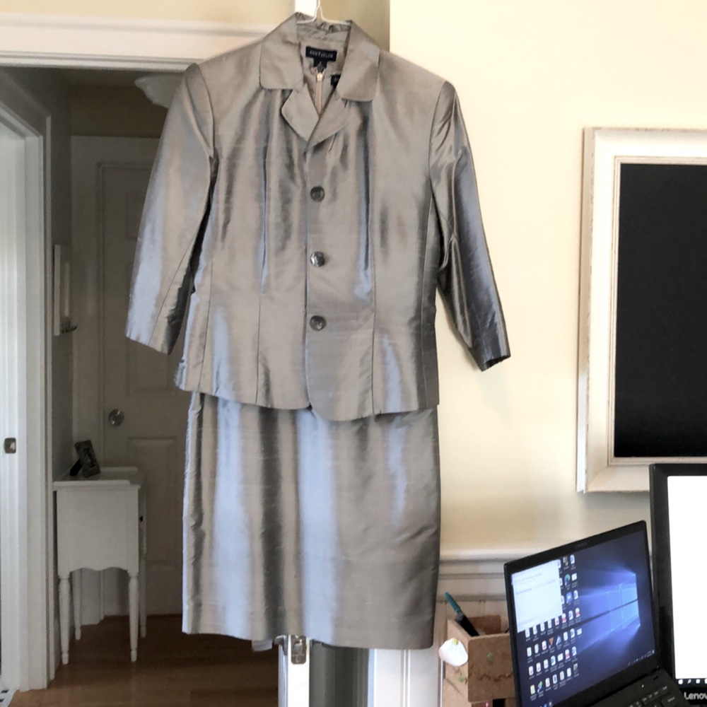 Ann Taylor raw silk shift and matching jacket